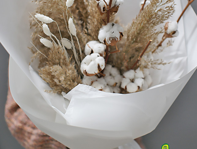 Bouquet with cotton and dried flowers photo